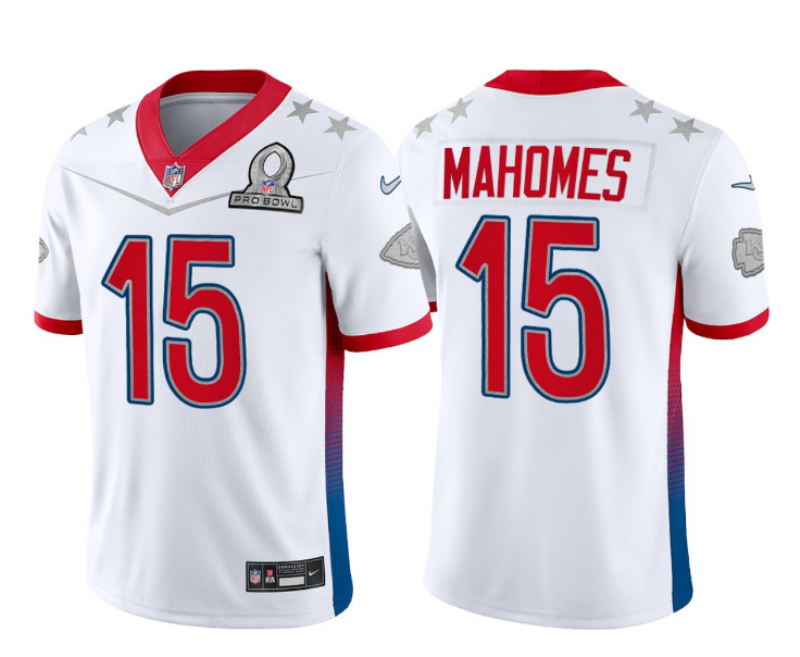 2022 Men Kansas City Chiefs #15 Patrick Mahomes Nike white Pro bowl Limited NFL Jersey